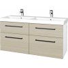 Dreja Umývadlová skrinka Q MAX SZZ4 120 - N01 Biela lesk / Úchytka T06 / D04 Dub