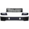 KITT Front Bumper Add-on Spoiler with LED DRL suitable for VW Transporter Multivan Caravelle T5 T5.1 Facelift (2010-2015) and Badgeless Front Debadged Grille Sportline Design