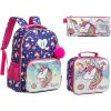 Jasmine Dievčenský školský batoh set 3v1 Jednorožec s flitrami 25L