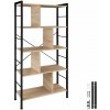 tectake 404546 policový regál charleston 75,5x30x155cm - industrial svetlé drevo, dub sonoma