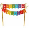 Dekorácia na tortu Happy Birthday - Dúhová - Godan