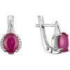 Strieborné náušnice luxusné s pravými minerálnymi kameňmi červené 11489.3 ruby