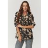 Dámska kvetinová blúzka béžová