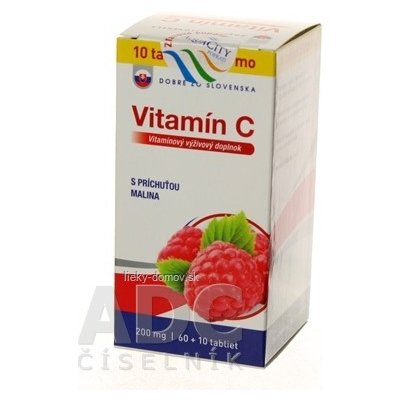 Dobré z SK Vitamín C 200 mg príchuť MALINA tbl 60+10 zadarmo (70 ks)