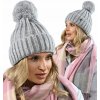 Fashionweek Teplá farebná dámska čiapka s brmbolcom BEANIE ZIZI01 Farba: Šedá, Veľkosť: Universal