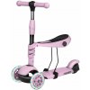 Ricokids 765501 Cubi 3-v-1 trojkolový balančný kolobežka, LED – ružová