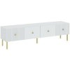 Nábytek PEGAS s.r.o. Televizní stolek VIENA RTV 1800 2D, Bílá/Zlatá