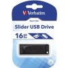 Verbatim USB flash disk, USB 2.0, 16GB, Slider, Store N Go, čierny, 98696, USB A, s výsuvným konektorom