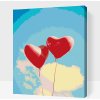 Vymalujsisam.sk Maľovanie podľa čísiel - Balóniky v tvare srdca Veľkosť: 30x40cm, Rám: Na kartónovej doske