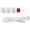 STREND PRO Kábel DG-F803BK L-3 m, predlžovací, biely, 3x zásuvka + vypínač, new edition