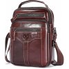 Bullcaptain pánska kožená taška Pazar Hnedá 4L