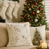Eurofirany Vianočná obliečka na vankúš , vetvičky biela Polyester 45x45 cm