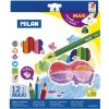 Pastelky MILAN Maxi trojhranné 12 ks + orezávatko