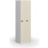 Kovová šatníková skrinka S1 zúžená, 2 oddiely, 1850 x 500 x 500 mm, mechanický kódový zámok, laminované dvere, breza