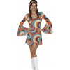 Kostým Disco Farebné Šaty 70. Roky Hippie Tanečnica Karneval, S