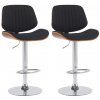 Sada 2 barových stoličiek Clawson látka chróm, orech/čierna