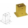 DOMAX PSP zaskrutkovacia pätka stĺpika so štvorcovou základňou Galvanický zinok žltý (ZNZ) PSP 120 - 121 x 150 x 180 x 2.0 mm (1 ks)