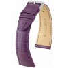 Kožený remienok Hirsch London L 04207086-2, fialový, aligátorová koža, dĺžka L, Quick Release 19 mm