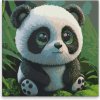 Maľovanie podľa čísel - Plyšová panda - 40x40 cm, plátno vypnuté na rám - výroba CZ