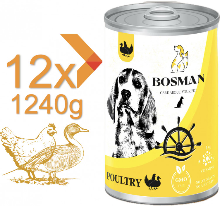 Bosman Adult s hydinou 12 x 1,24 kg