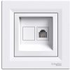 Telefónna zásuvka RJ11 s rámčekom biela SCHNEIDER ASFORA