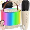 Karaoke set s 2 bezdrôtovými mikrofónmi a RGB reproduktorom (Prenosný Bluetooth karaoke reproduktor s LED podsvietením, USB a dvomi mikrofónmi)