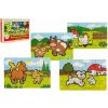 Teddies Puzzle dřevěné Moje první zvířátka 4x12 dílků 20x14x3,5cm v dřevěné krabičce 24m+, 512014