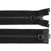 Zip kovový YKK No 5 deliteľný 2 jazdcov / dvojcestný 70 cm na kožené bundy - čierna čierny nikel