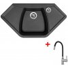 Granitový drez Sinks NAIKY 980 Metalblack + drezová batéria FLEXIA