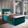Textilomanie Čalúnená posteľ boxspring GLORIEN VELVET 90x200 cm tyrkysová Matrac: Matrac Bonell pružinový