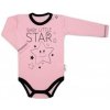 Baby Nellys Body dlhý rukáv ružové Baby Little Star