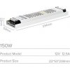 HurtLED Impulzný zdroj SUPER SLIM 150W 12V DC 12,5A