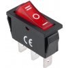 XTREME Kolískový prepínač 230V 3pin 3pol, - červený