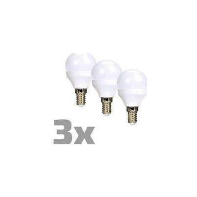 Solight ECOLUX LED žiarovka 3-pack, miniglobe, 6W, E14, 3000K, 450lm, biele prevedenie, 3ks WZ433-3