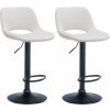 Design-Shop 2x Barová stolička Camden - zamat, čierny rám - Krémová