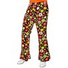 Pánske nohavice štýl 60. a 70. rokov farebné kvety sedmokrásky L/XL