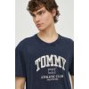 Bavlnené tričko Tommy Jeans pánske,tmavomodrá farba,s nášivkou,DM0DM18557 XL
