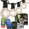 Solárna záhradná girlanda 75x LED ozdobné guľôčky 45m 2700K teplá biela + diaľkový ovládač CALLIS2 LUMILED