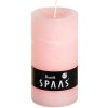 Textilomanie Stĺpová sviečka SPAAS RUSTIK 13 cm ružová