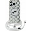 Karl Lagerfeld IML Monogram Crossbody K&CH Heads MagSafe zadný kryt pre iPhone 14 Pro Max Transparent