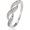 Šperky eshop - Prsteň zo striebra 925, zirkónové vlnky J8.14 - Veľkosť: 48 mm