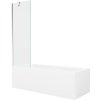 Mexen Cubik obdĺžniková vaňa 170 x 70 cm s plášťom a 1-krídlovou zástienkou 60 cm, transparentná, chróm