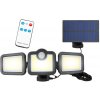 Nastaviteľné solárne nástenné svietidlo LTC, 108 LED smd 300lm, IP65, pohybový senzor, batéria 2400mAh