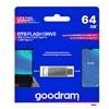 Goodram USB flash disk, USB 3.0, 64GB, ODA3, strieborný, ODA3-0640S0R11, USB A / USB C, s otočnou krytkou