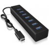 Icy Box IB-HUB1700-C3 čierna / USB-C rozbočovač / 7x USB 3.0 A (IB-HUB1700-C3)