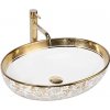 | REA-U9650 - Umývadlo na dosku MARGOT 40x52 cm keramika/biela/zlatá | REA-U9650