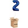 HeliumKing Balónový box - Narodeninové číslo 2 modré 86 cm