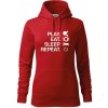Stolný tenis - eat sleep - Mikina dámská Cape s kapucí - XS ( Červená )