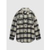 GAP Detská károvaná košeľová bunda Čierna M Čierna Čierna