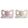 Frigg Dvojbalenie anatomických cumlíkov frigg butterfly cream/ blush, 6-18m, silikón